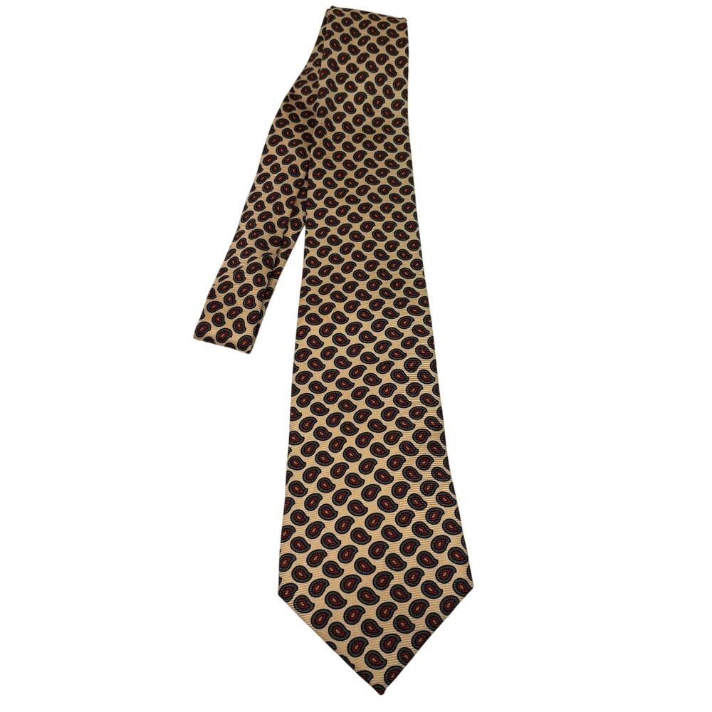 Vintage Polo Ralph Lauren Silk Tie Made in Italy Paisley Handmade Career Suit